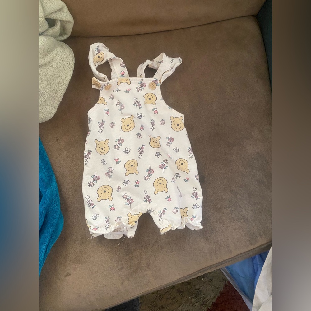 Disney Floral and Bear Print Baby Outfit